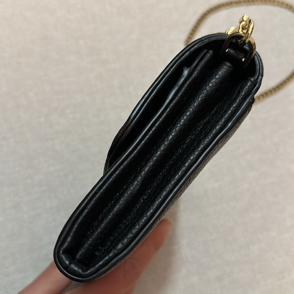 New WOT Calvin Klein Clutch/Crossbody Purse-Black Faux Leather-Chain Strap - Picture 5 of 16